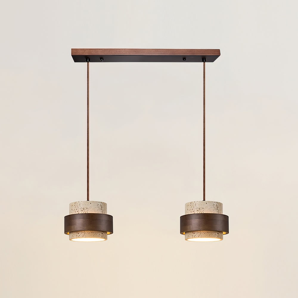 Pendant Light Travertine and Wood Modern - Image 20