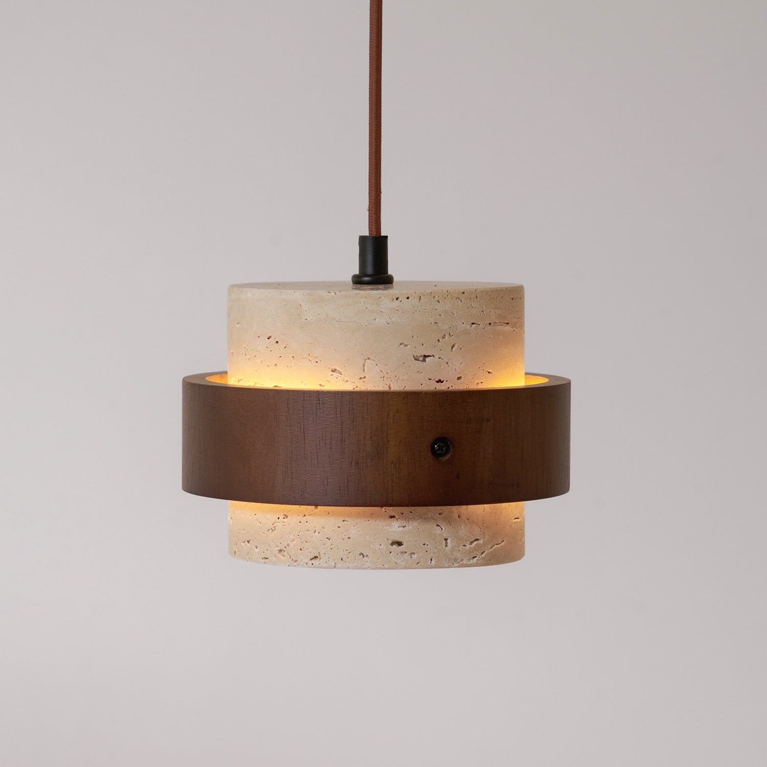 Pendant Light Travertine and Wood Modern - Image 30