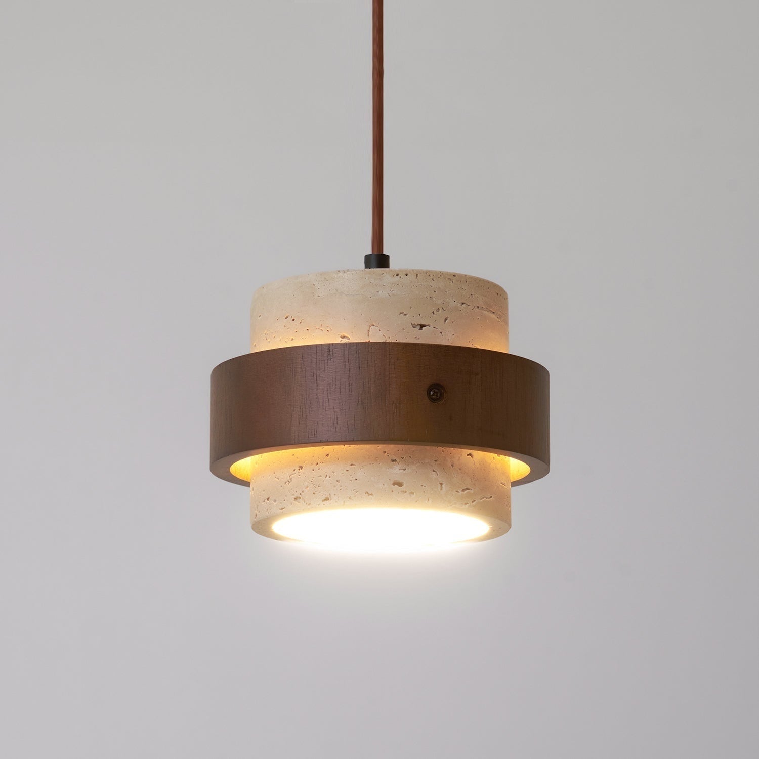 Pendant Light Travertine and Wood Modern - Image 31