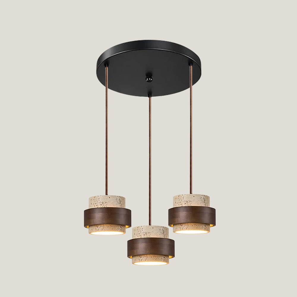 Pendant Light Travertine and Wood Modern - Image 35