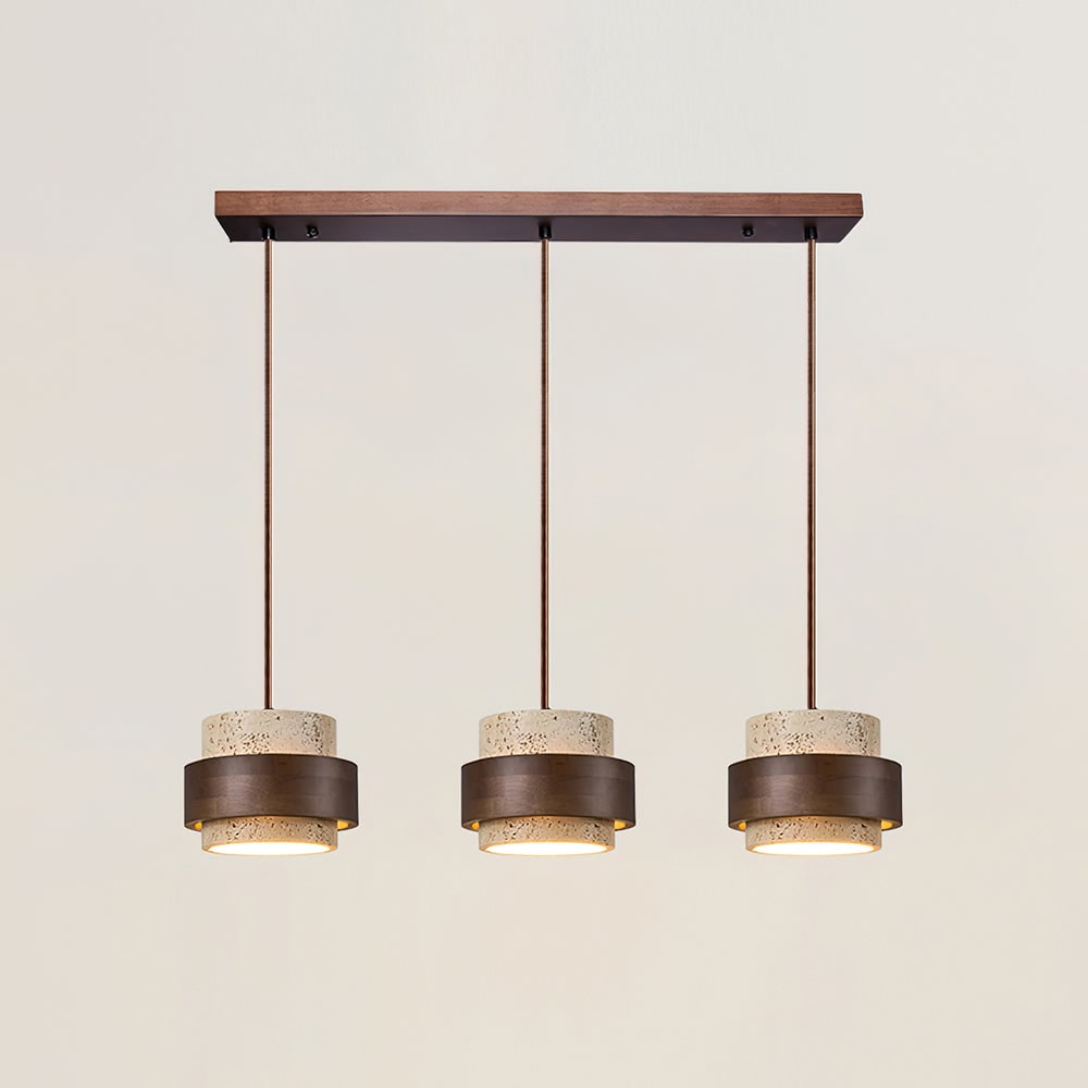 Pendant Light Travertine and Wood Modern - Image 39