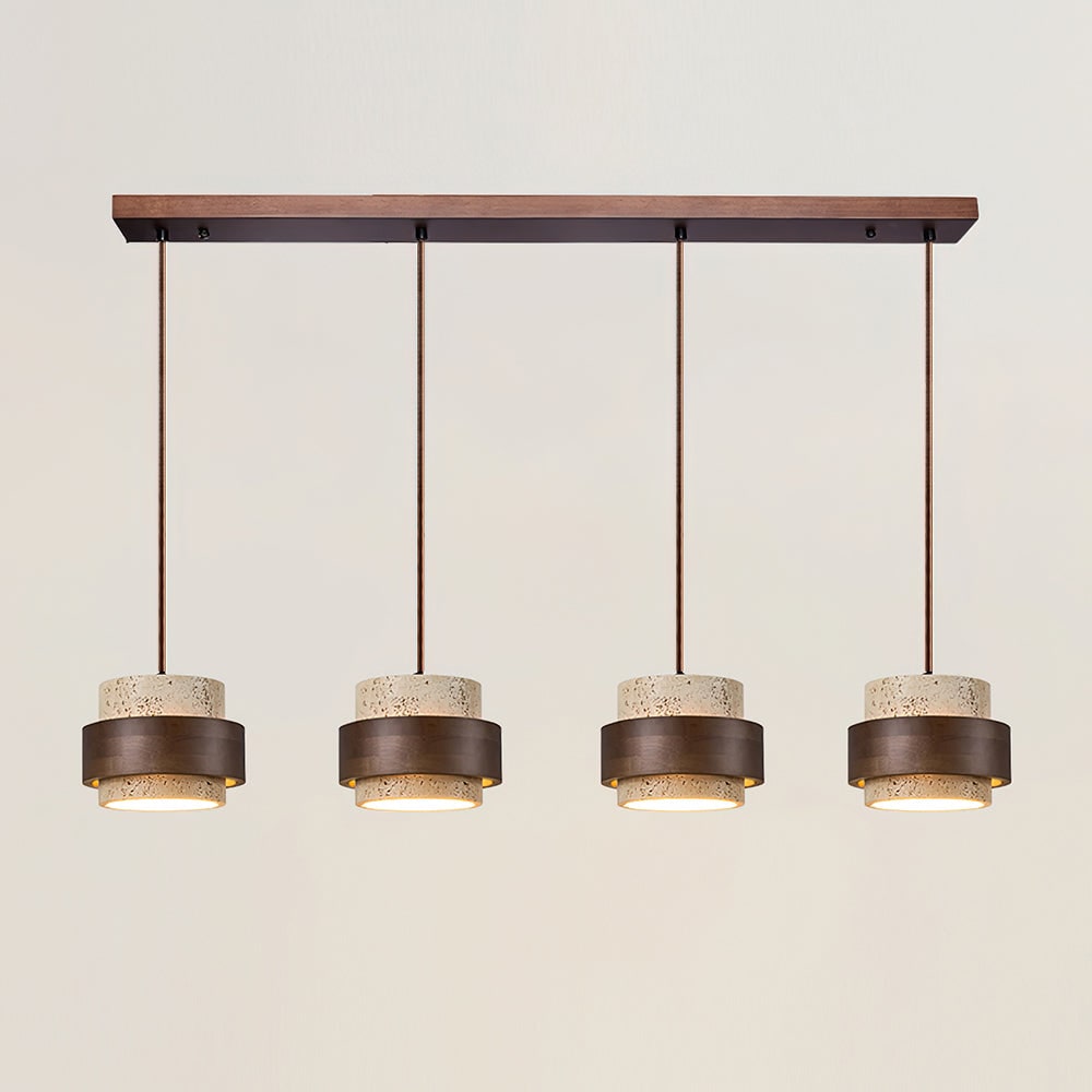 Pendant Light Travertine and Wood Modern - Image 41