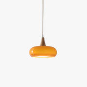 Pendant Light Wood Accent Modern Yellow Glass - Image 26