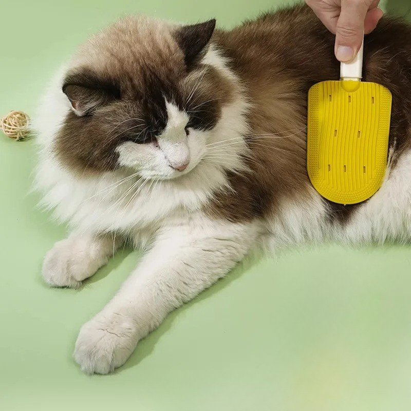 Pet Grooming Brush Cats Silicone Deshedding Tool Easy Clean - Image 1