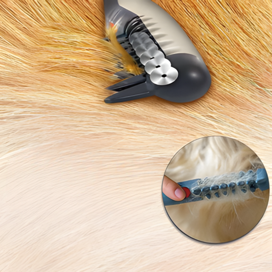 Pet Grooming Brush Easy De-Shedding and Tangle-Free Fur Care - Image 4