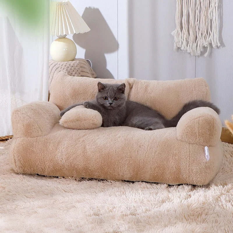 Pet Sofa Bed Cats and Dogs Cozy Plush Couch Style - Image 1