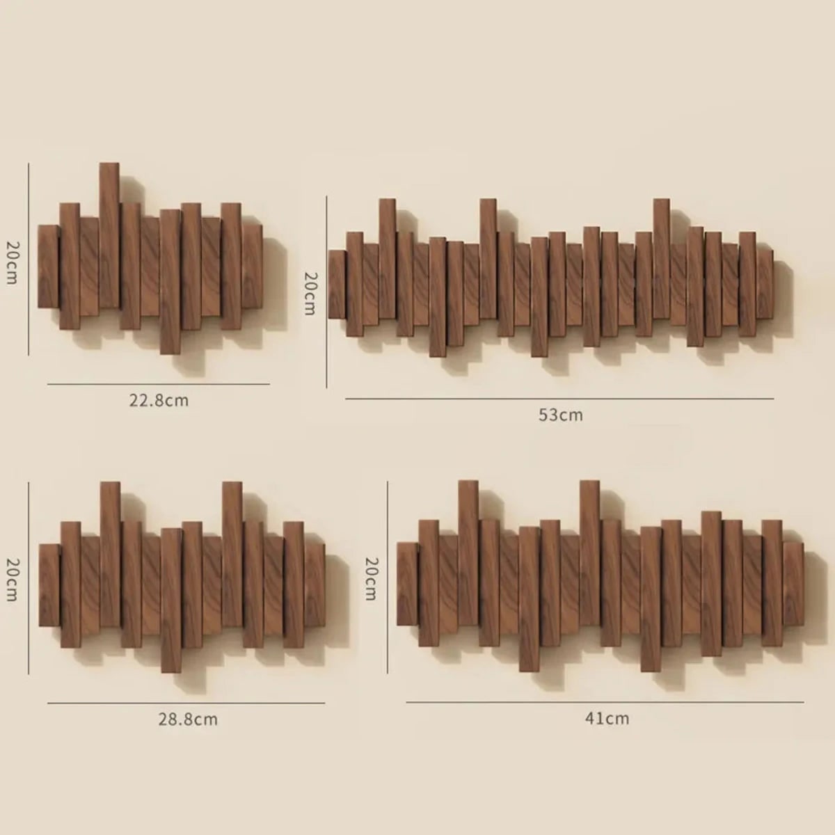 Piano-Style Wooden Coat Rack Elegant Walnut and Beech Design - Image 3