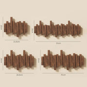 Piano-Style Wooden Coat Rack Elegant Walnut and Beech Design - Image 3