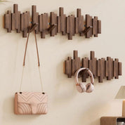 Piano-Style Wooden Coat Rack Elegant Walnut and Beech Design - Image 5