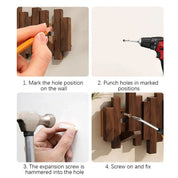 Piano-Style Wooden Coat Rack Elegant Walnut and Beech Design - Image 7