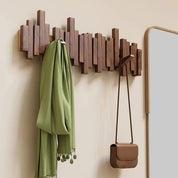 Piano-Style Wooden Coat Rack Elegant Walnut and Beech Design - Image 8