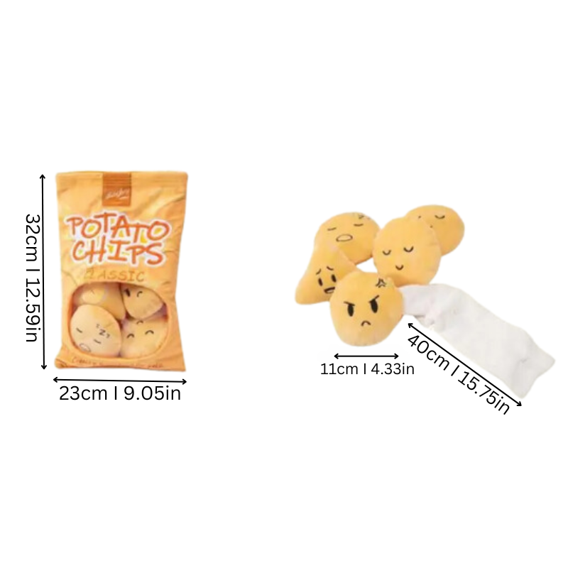 Plush Dog Toys Potato Chip Set Interactive Play and Chewing - Image 2