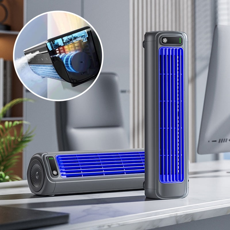 Portable Air Conditioner 2000mah Bladeless Cooling Fan Home - Image 2