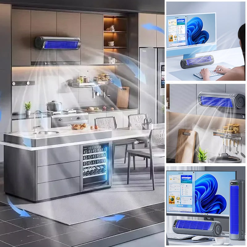 Portable Air Conditioner 2000mah Bladeless Cooling Fan Home - Image 3