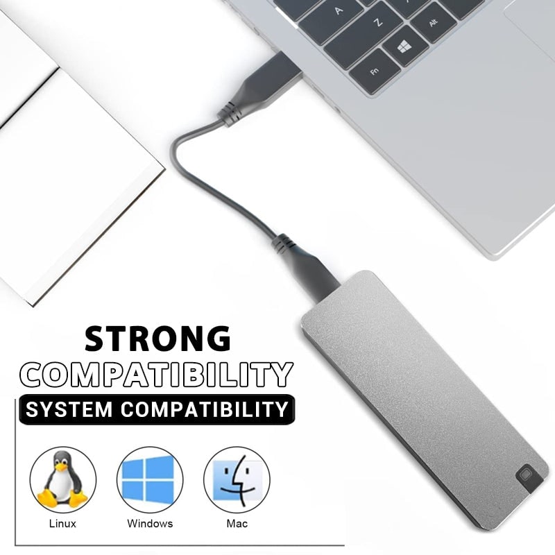 Portable External Hard Drive Fast Data Transfer Metal Design - Image 1