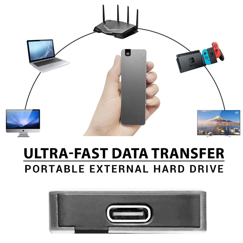 Portable External Hard Drive Fast Data Transfer Metal Design - Image 3