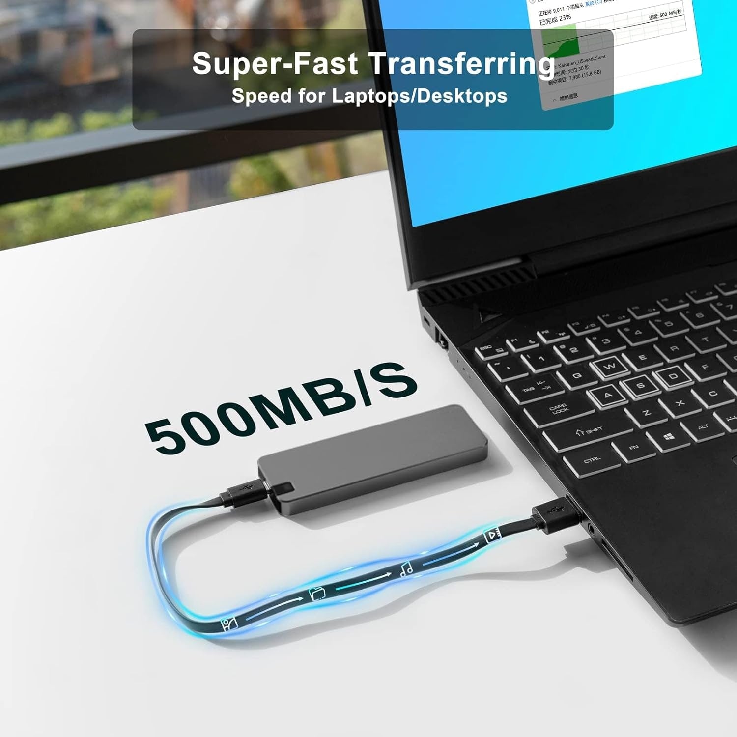 Portable External Hard Drive Fast Data Transfer Metal Design - Image 4