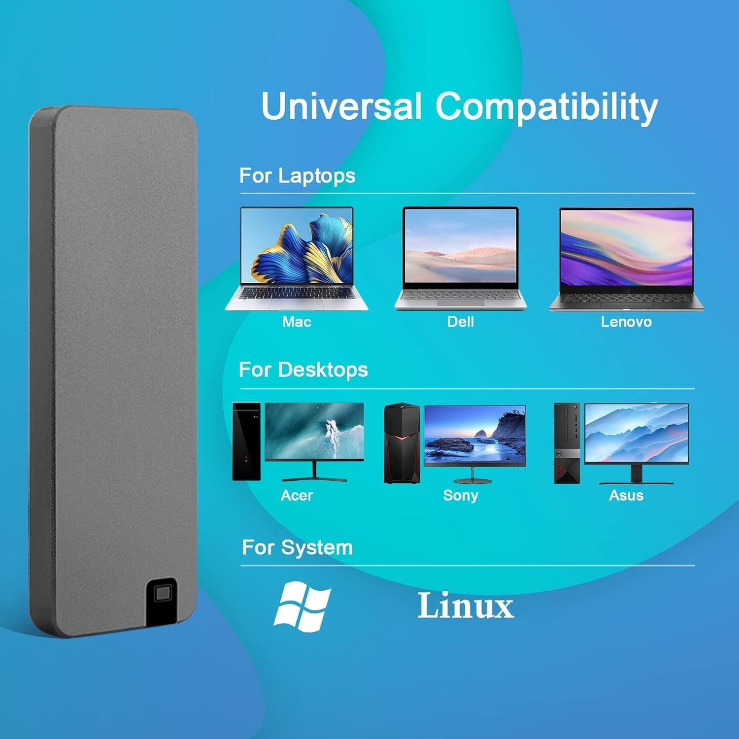 Portable External Hard Drive Fast Data Transfer Metal Design - Image 6