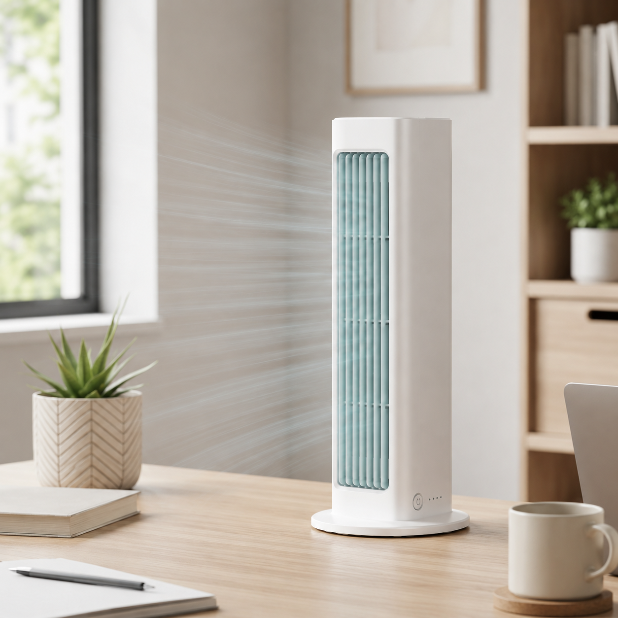 Portable Tower Oscillating Fan Quiet Compact Bedroom - Image 2