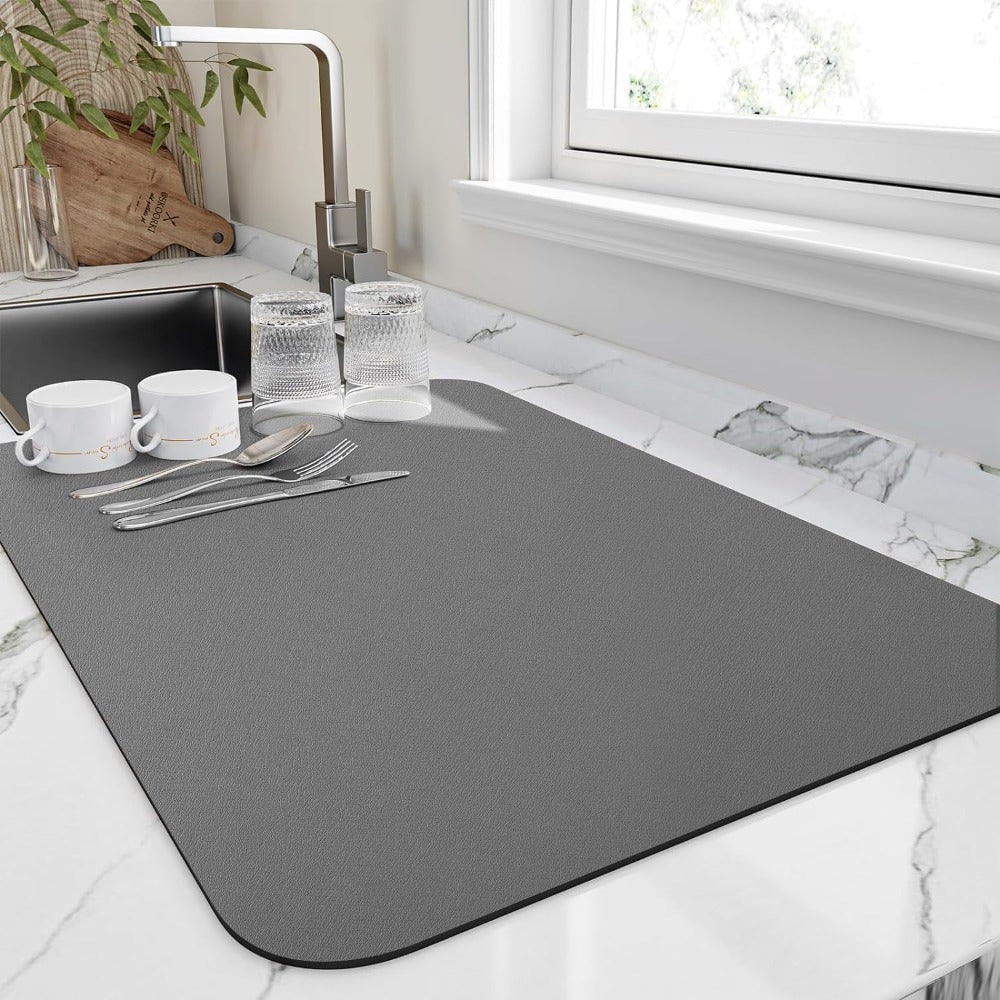 Quick Dry Kitchen Dish Mat Absorbent Anti-Skid Surface Drying - Image 1