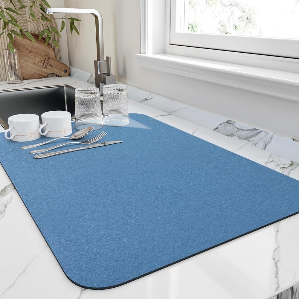 Quick Dry Kitchen Dish Mat Absorbent Anti-Skid Surface Drying - Image 4