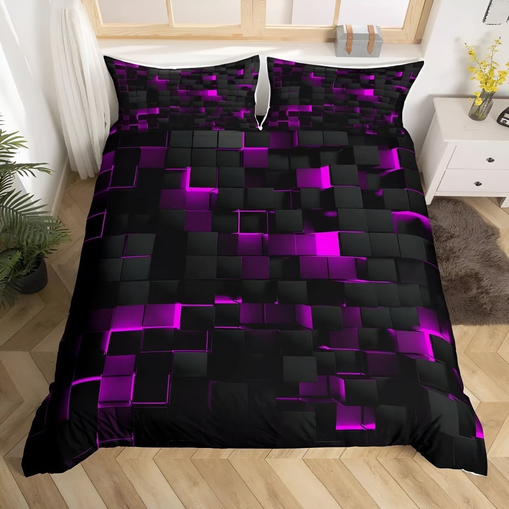 Quilt Cover Set Modern Geometric Design 3 Piece Bedding Set - Image 7