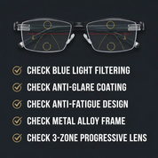 Reading Glasses Multi Focal Progressive Rectangular Frame - Image 8