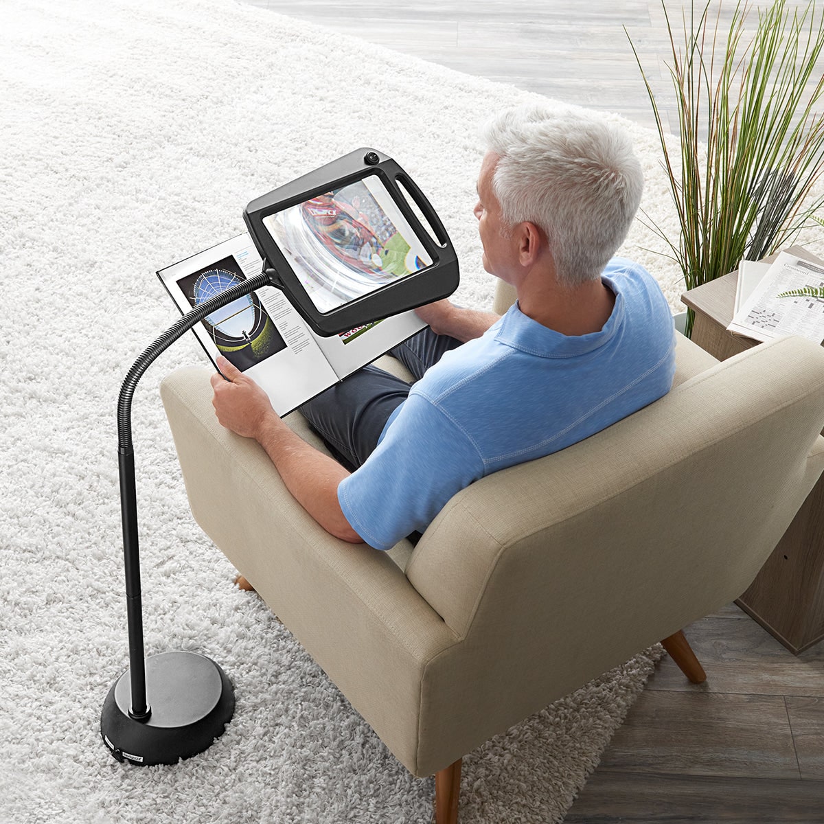 Reading Lamp Magnifying Adjustable Floor Design - Image 1