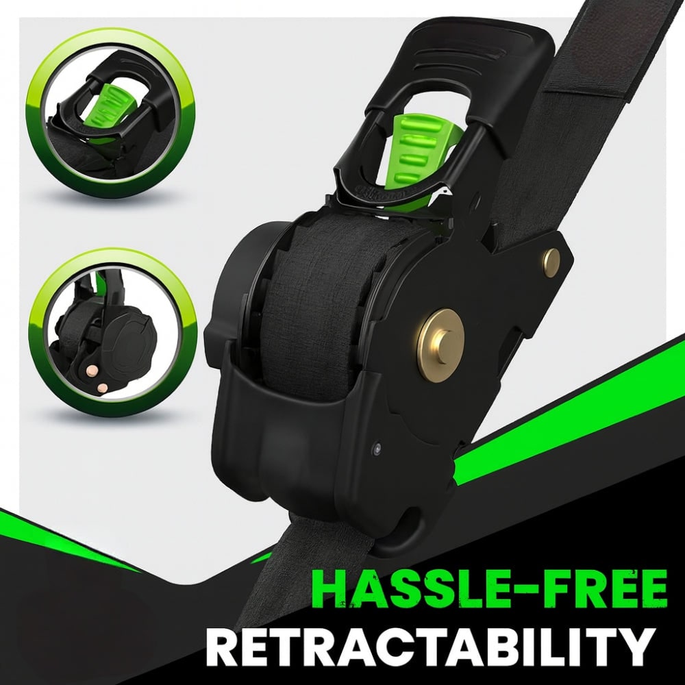 Retractable Ratchet Straps Heavy Duty Tie Down Set - Image 19
