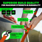 Retractable Ratchet Straps Heavy Duty Tie Down Set - Image 20