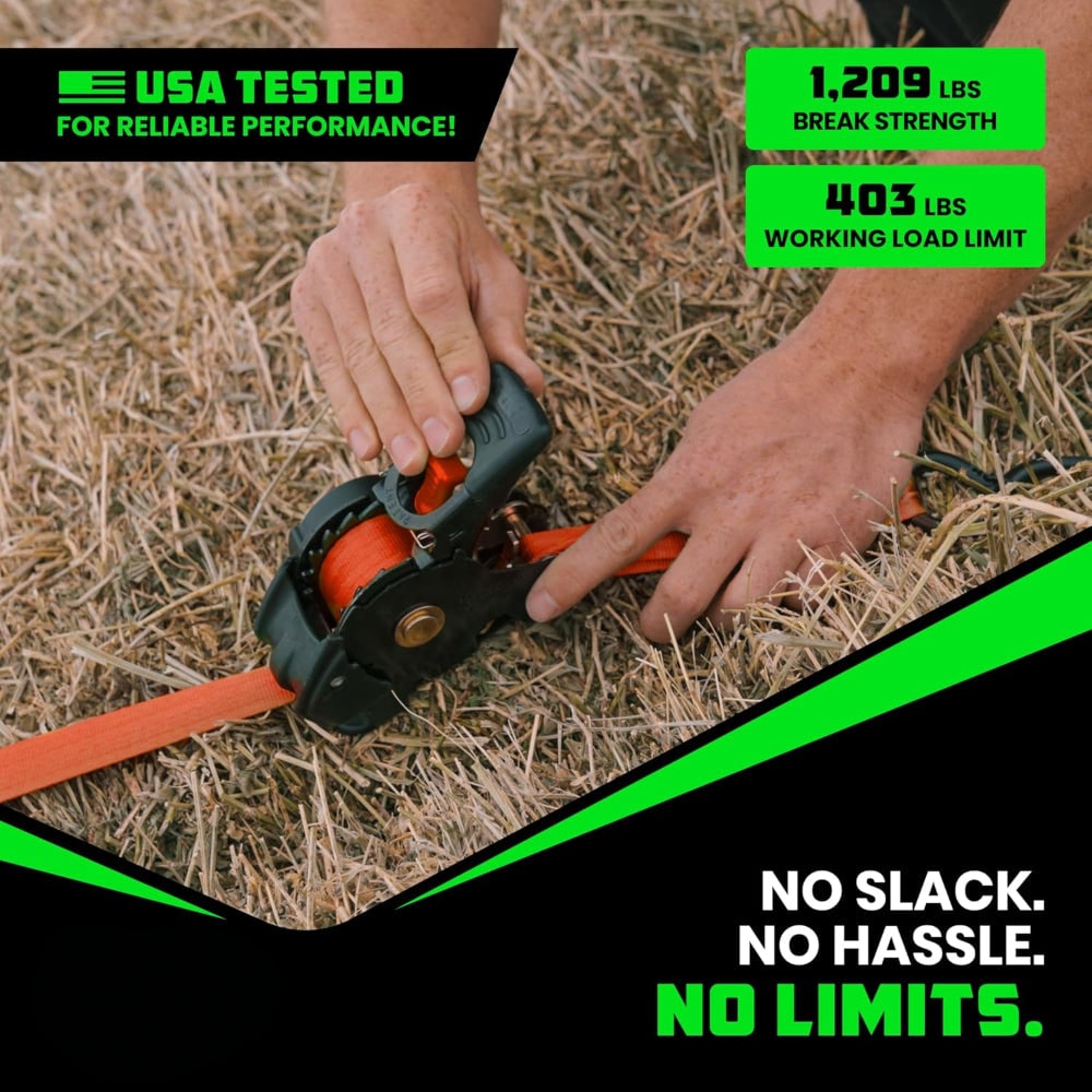 Retractable Ratchet Straps Heavy Duty Tie Down Set - Image 21