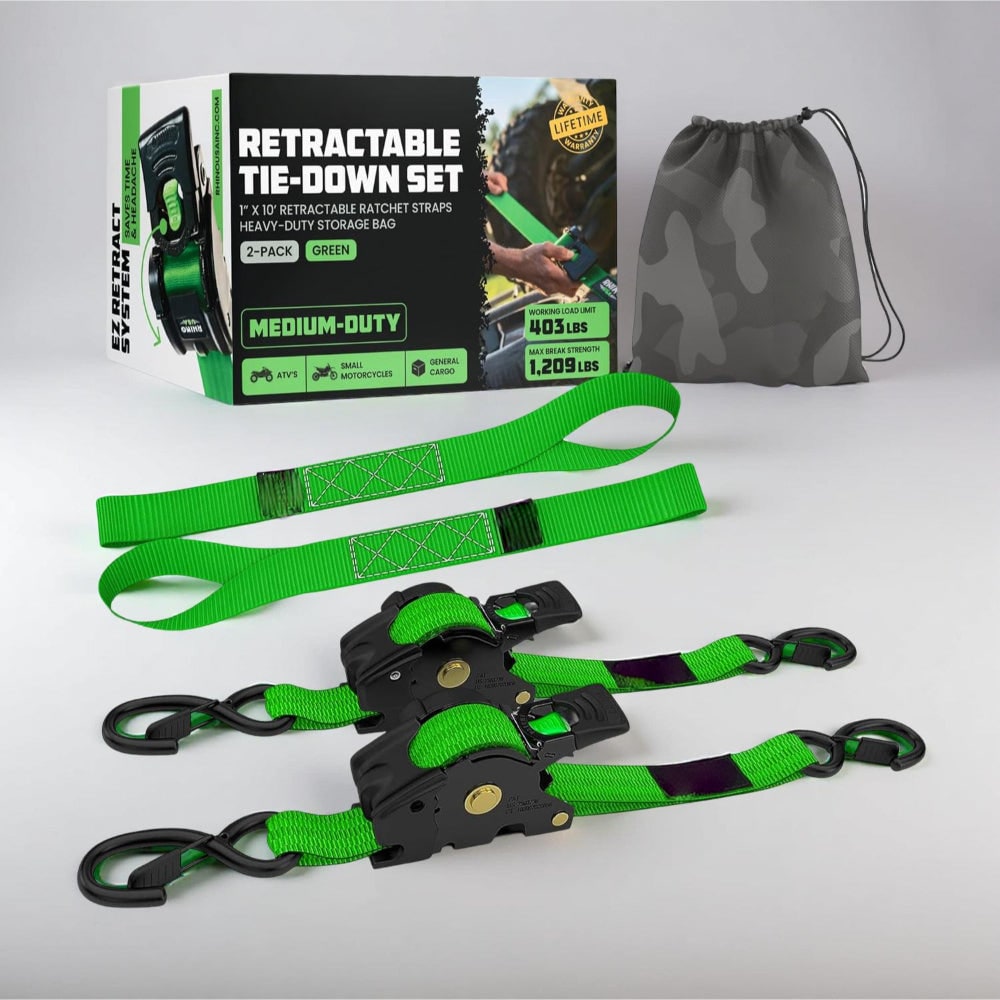 Retractable Ratchet Straps Heavy Duty Tie Down Set - Image 6