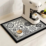 Retro Coffee Mat Absorbent Surface and Stylish Design - Image 1