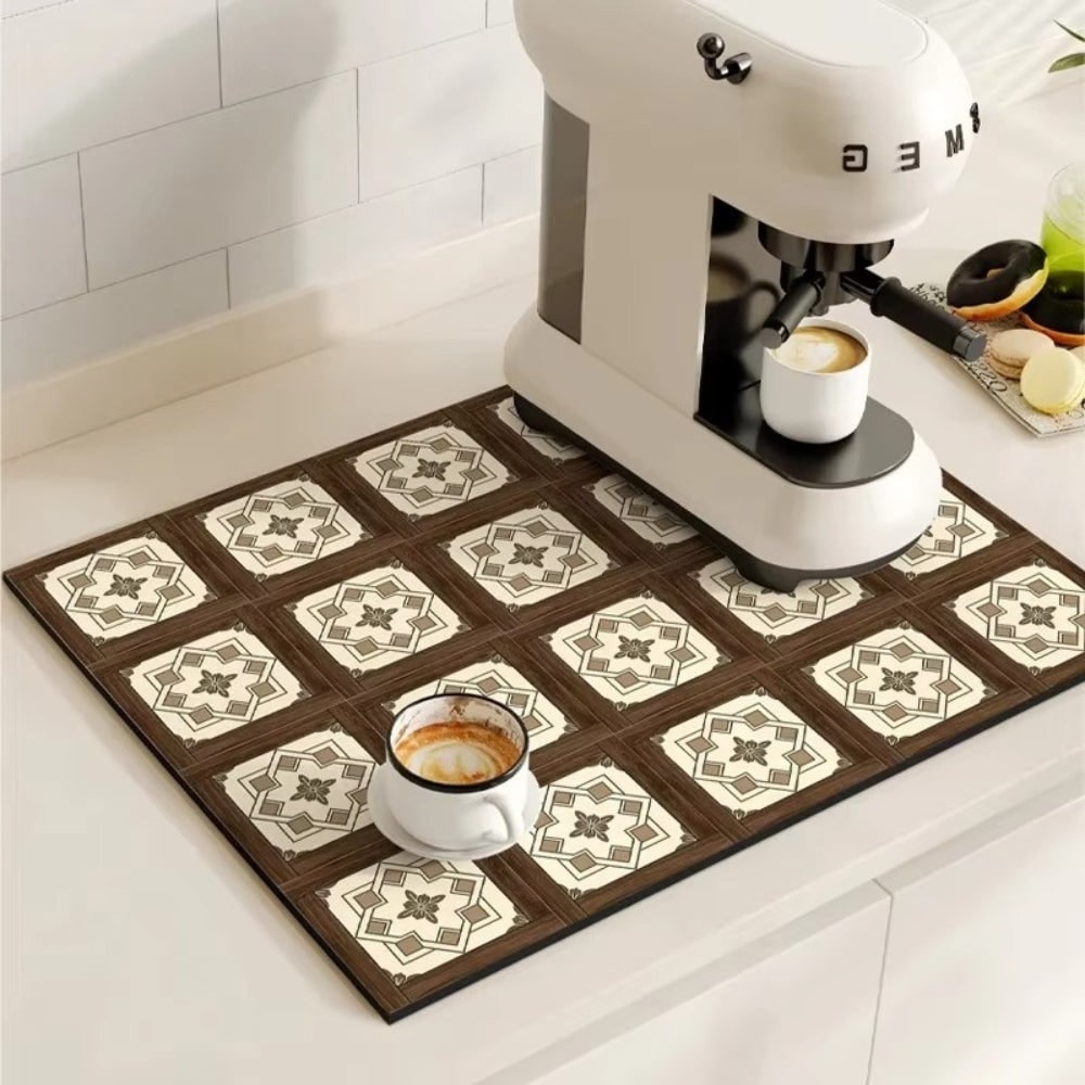 Retro Coffee Mat Absorbent Surface and Stylish Design - Image 10