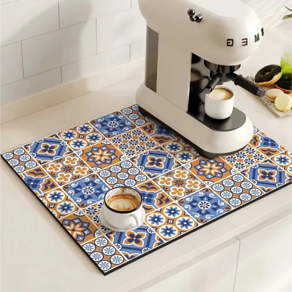 Retro Coffee Mat Absorbent Surface and Stylish Design - Image 11