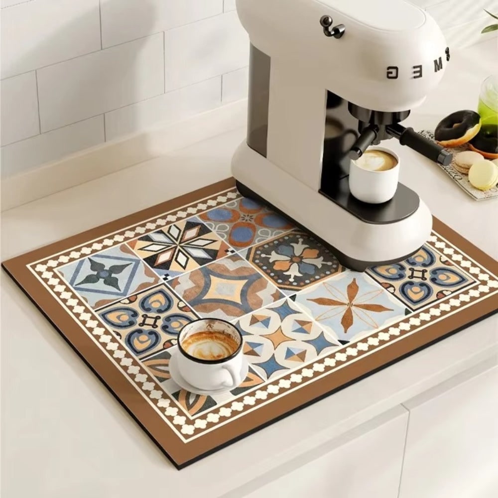 Retro Coffee Mat Absorbent Surface and Stylish Design - Image 14
