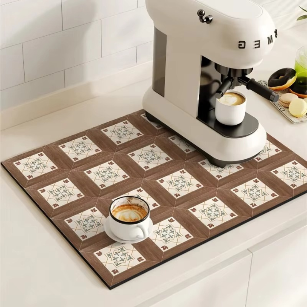 Retro Coffee Mat Absorbent Surface and Stylish Design - Image 15
