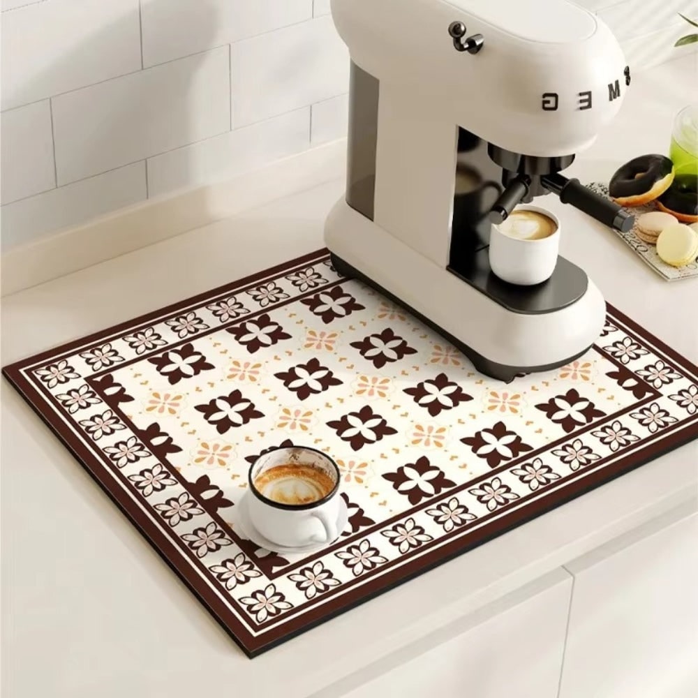 Retro Coffee Mat Absorbent Surface and Stylish Design - Image 4