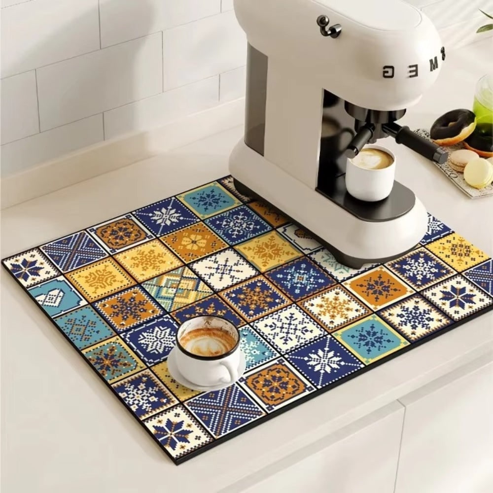 Retro Coffee Mat Absorbent Surface and Stylish Design - Image 5