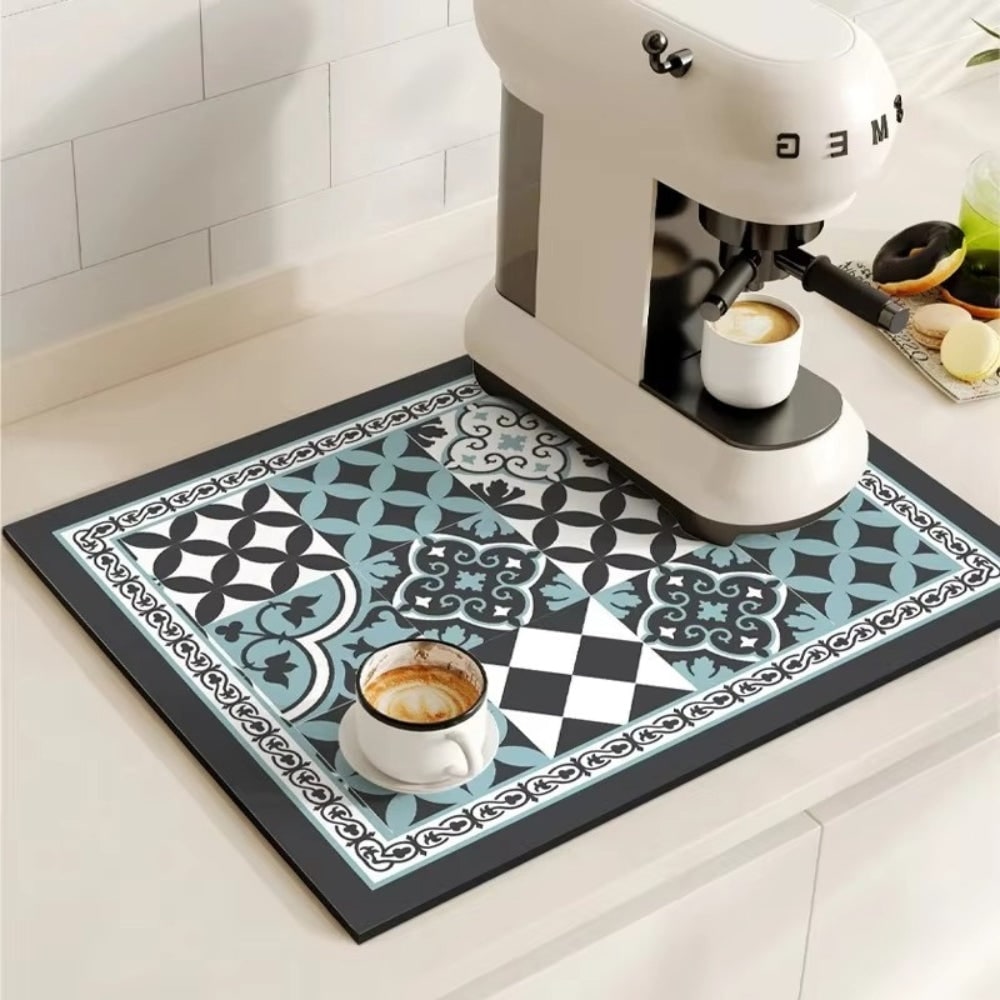Retro Coffee Mat Absorbent Surface and Stylish Design - Image 8