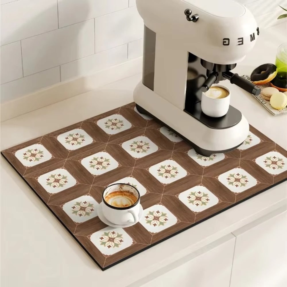 Retro Coffee Mat Absorbent Surface and Stylish Design - Image 9