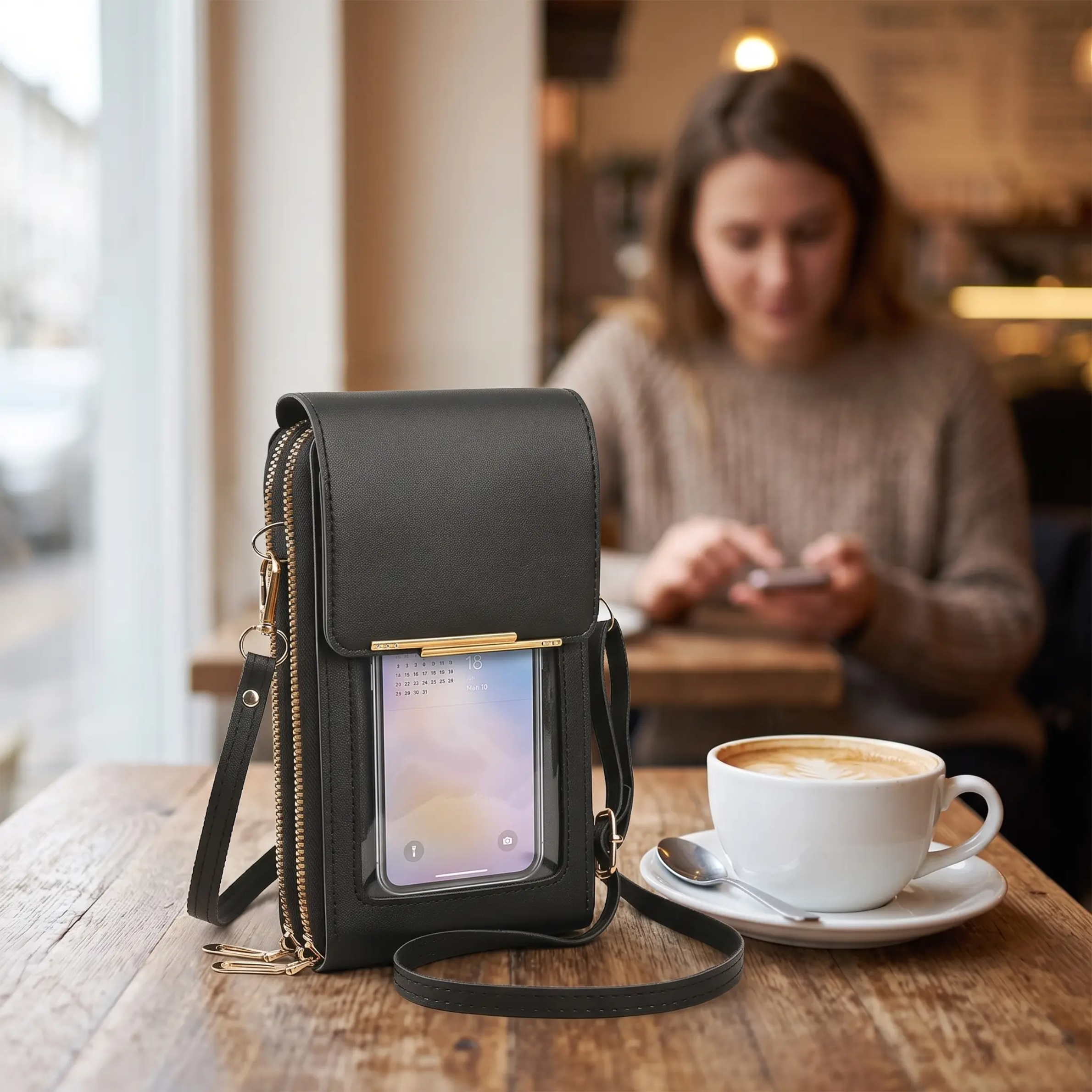 RFID Anti-Theft Phone Wallet Crossbody Bag Secure Travel - Image 3