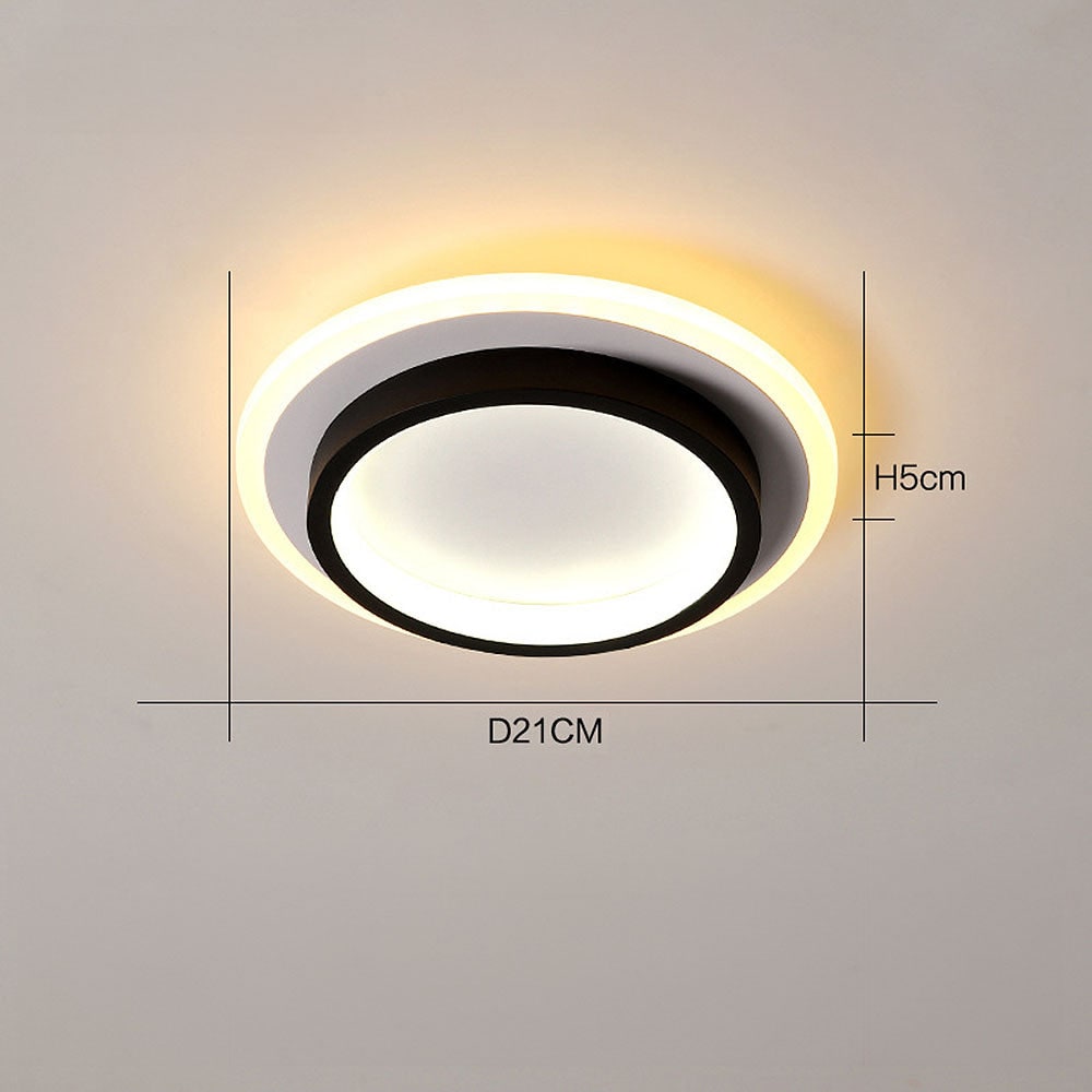 Round LED Ceiling Fixture Hallway Modern Metal Design - Image 11