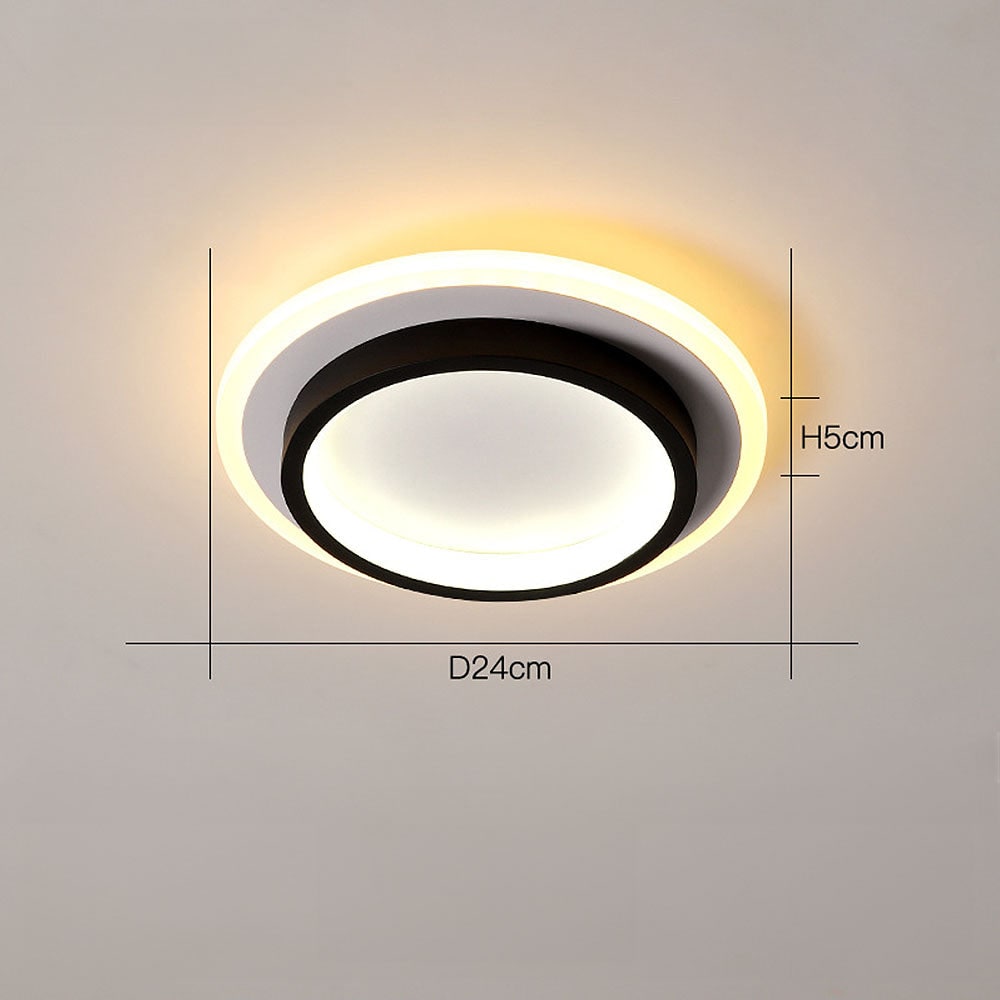 Round LED Ceiling Fixture Hallway Modern Metal Design - Image 12