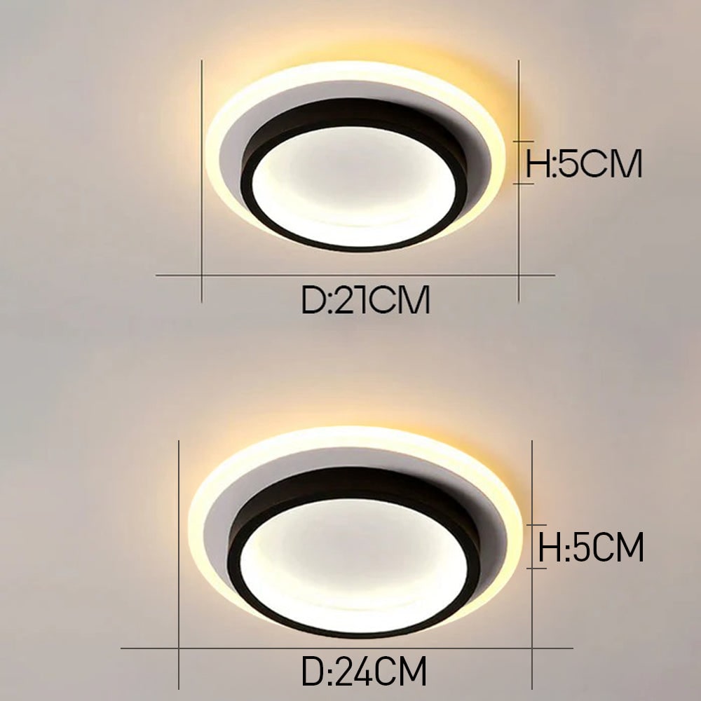 Round LED Ceiling Fixture Hallway Modern Metal Design - Image 13