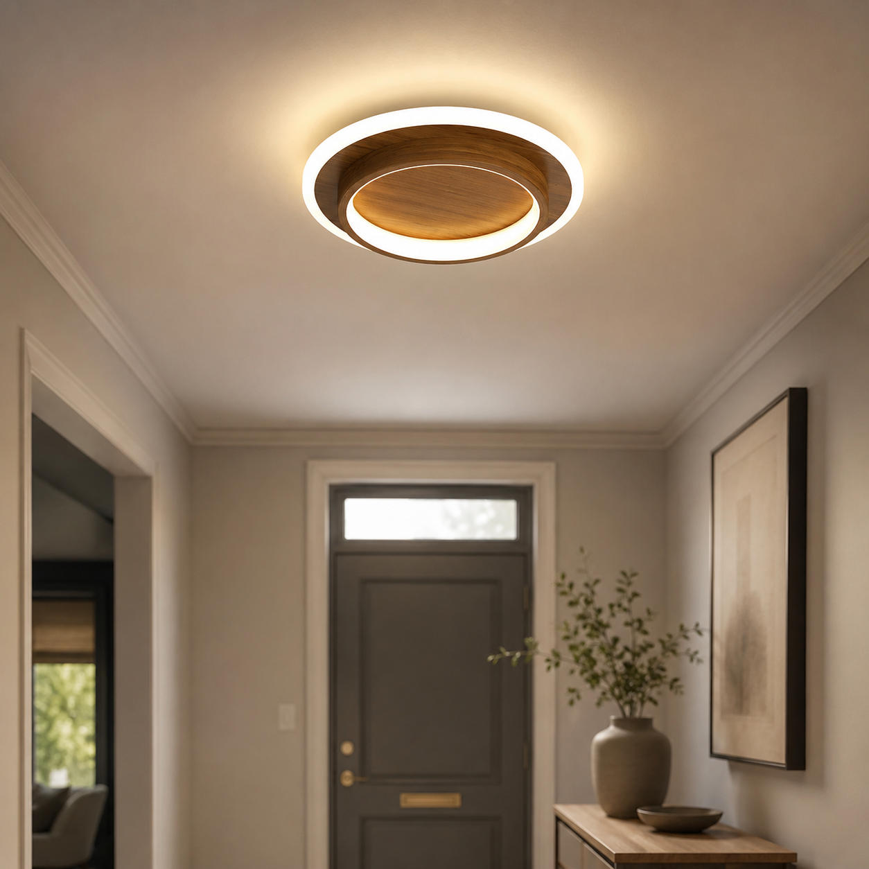 Round LED Ceiling Fixture Hallway Modern Metal Design - Image 16