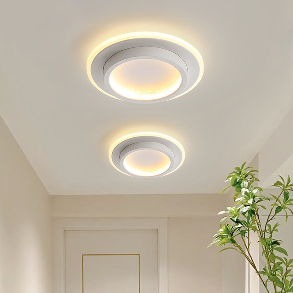 Round LED Ceiling Fixture Hallway Modern Metal Design - Image 19