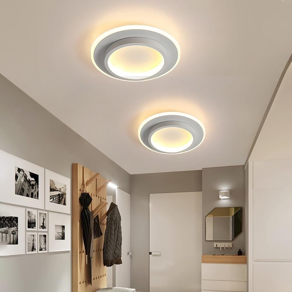 Round LED Ceiling Fixture Hallway Modern Metal Design - Image 20