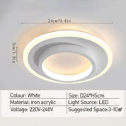Round LED Ceiling Fixture Hallway Modern Metal Design - Image 21