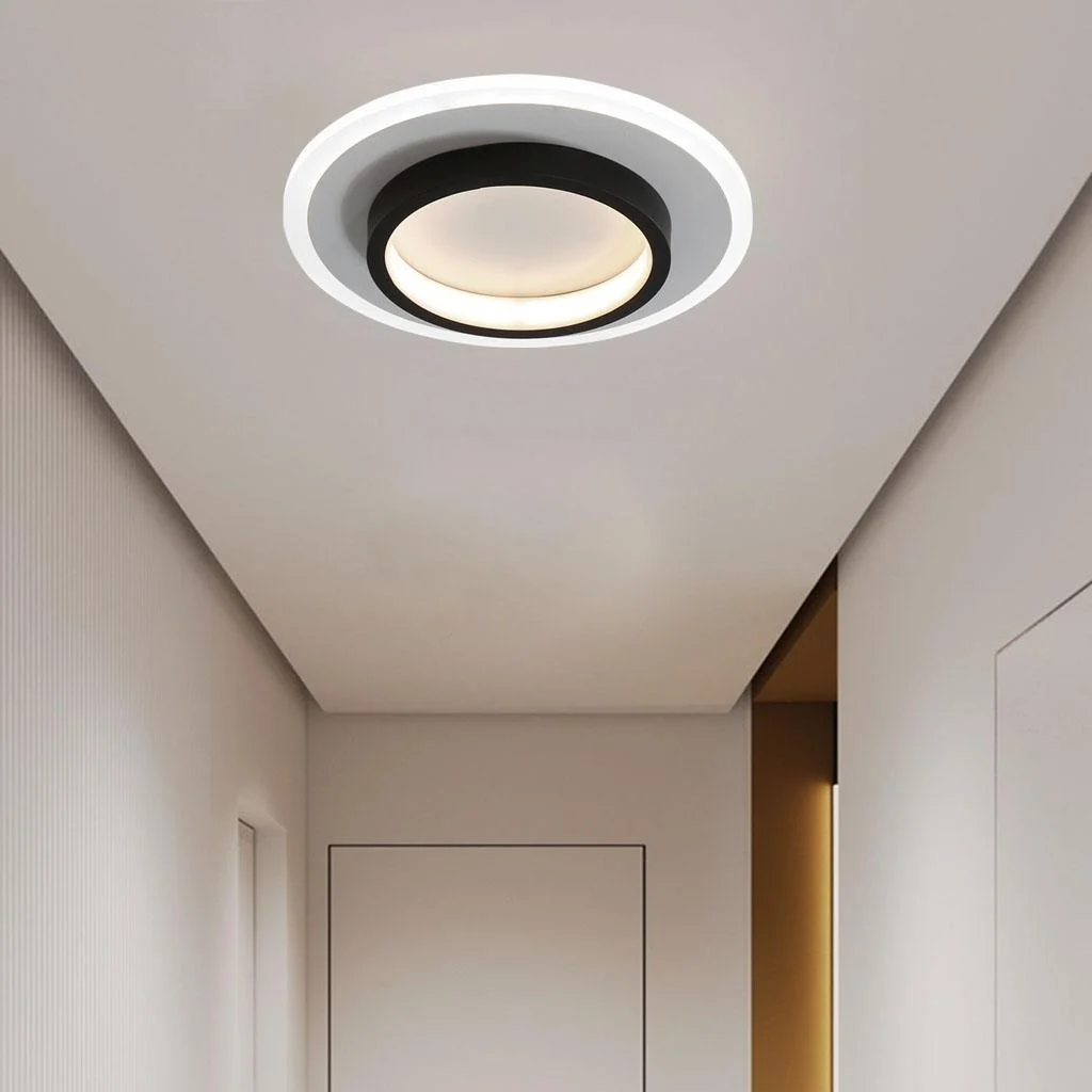 Round LED Ceiling Fixture Hallway Modern Metal Design - Image 4